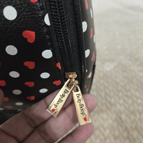 Betty Boop Polka Dot Backpack - Black and Red - Picture 7 of 12
